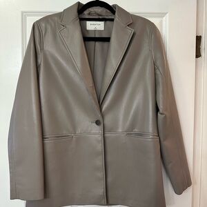 Aritzia Babaton Logan Leather Blazer - gray